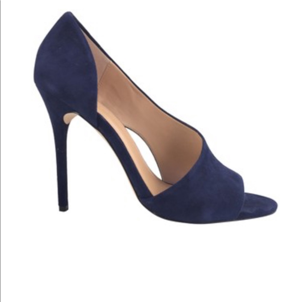 HALSTON HERITAGE NEWIN BOX NAVY SUEDE LYNN PUMP 36